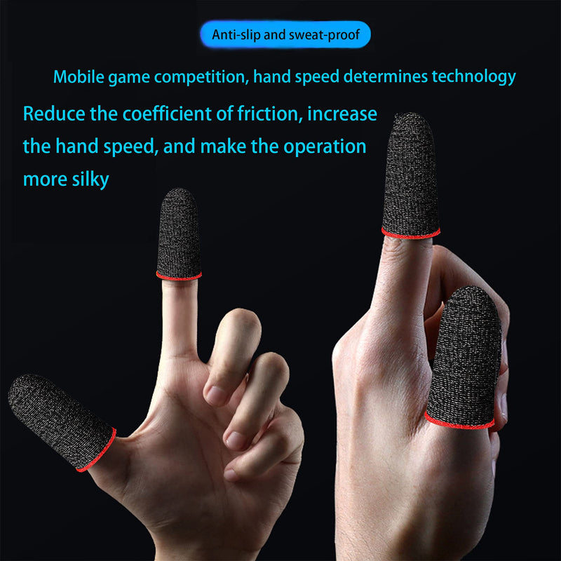 [Australia - AusPower] - Finger Sleeves for Mobile Game Controllers Anti-Sweat Breathable Seamless Thumb Finger Sleeve Highly Conductive 100% Silver Thread Durable 24-Needle Weave, Compatible with All Touchscreen Devices 