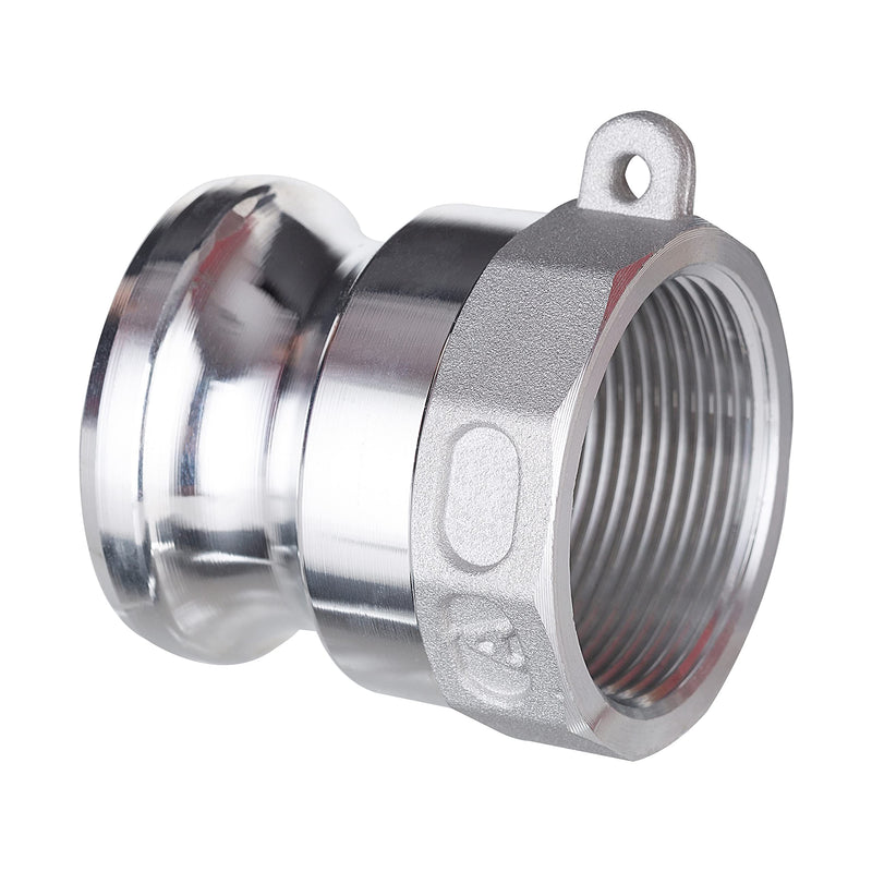 [Australia - AusPower] - Aluminum Global Type A Cam and Groove Hose Fitting, 1.5" Camlock Hose Coupler , 1.5" Plug x 1.5" NPT Female 1.5 Inch 