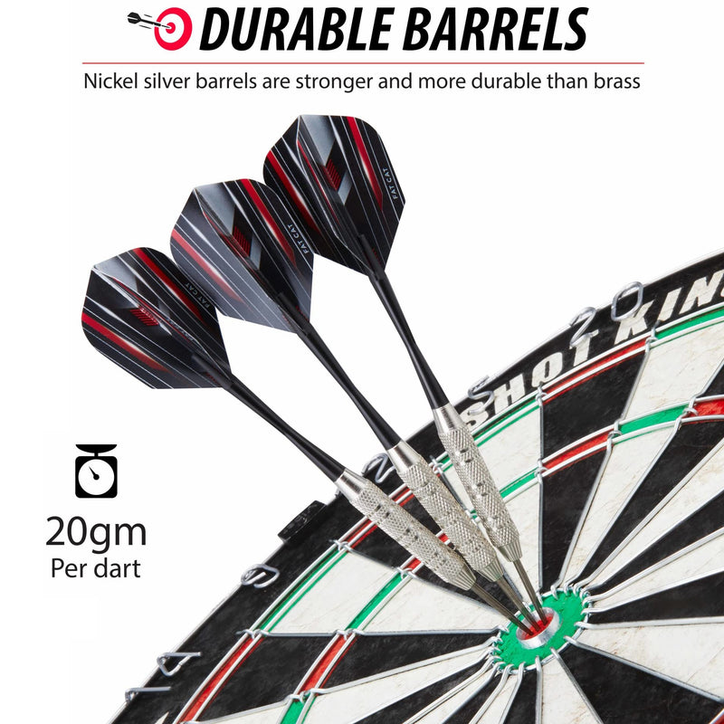 [Australia - AusPower] - Fat Cat Darts in a Jar: Steel Tip Darts with Storage/Travel Container, 20 Grams (Pack of 15, 21 and 27 Darts) Jar with 21 Darts 