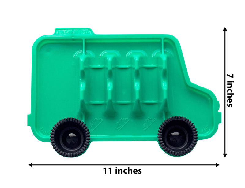 [Australia - AusPower] - Evriholder Taco Truck Plate 2 Pack, Fun Shape for Tacos, Great for Parties, Whole Taco Meal for Kids and Adults, Green, Includes 2 Plates and 4 Salsa Cups, one size (1987A2P6-AMZ) 