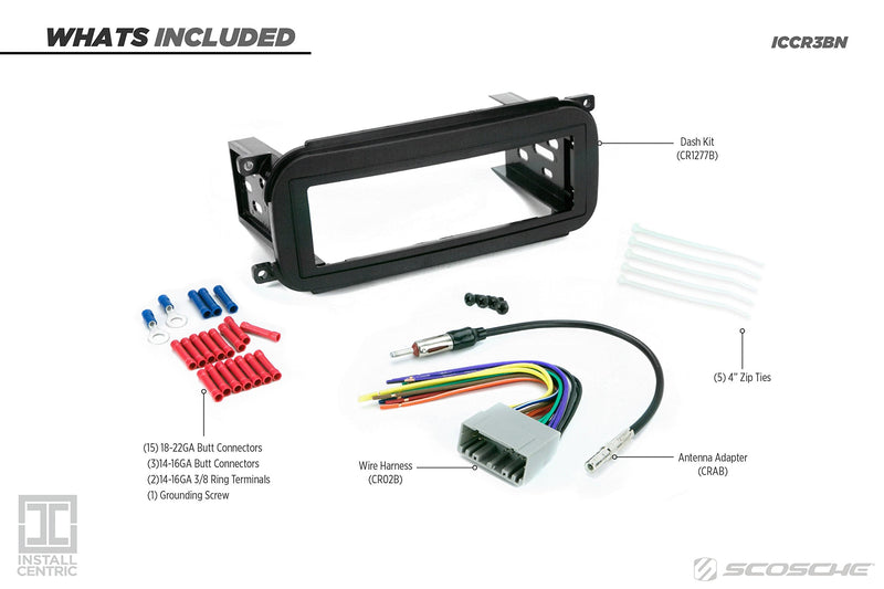 [Australia - AusPower] - SCOSCHE Install Centric ICCR3BN Compatible with Select Chrysler/Dodge/Jeep 2002-06 Complete Basic Installation Solution for Installing an Aftermarket Stereo 2002-2006 Complete Installation Kit 