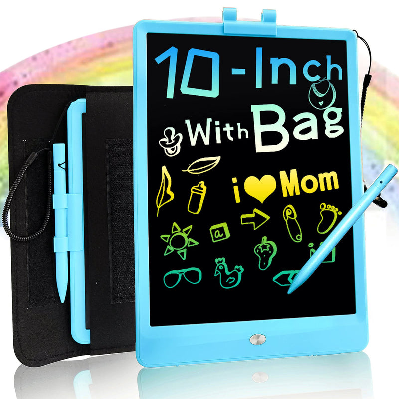 [Australia - AusPower] - LCD Writing Tablet Drawing Tablets for Kids 10Inch with Protect Bag,LEYAOYAO Colorful Screen Drawing Board Doodle Scribbler Pad Learning Educational Toy - Gift for 3-6 Years Old Boy Girl (Blue) BLUE 