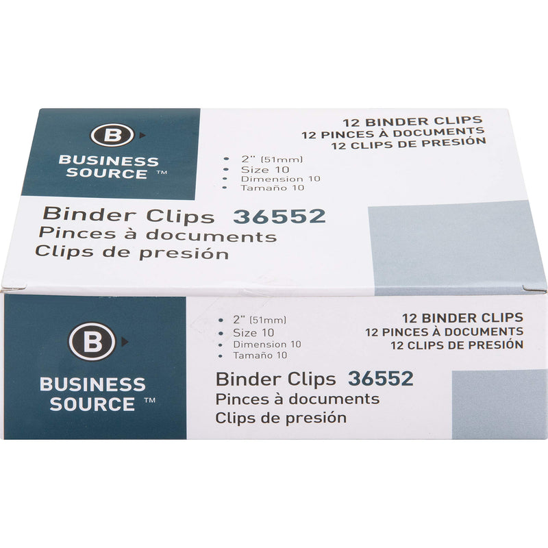 [Australia - AusPower] - Business Source Fold-Back Binder Clips, Black, Large (Pack of 12) 