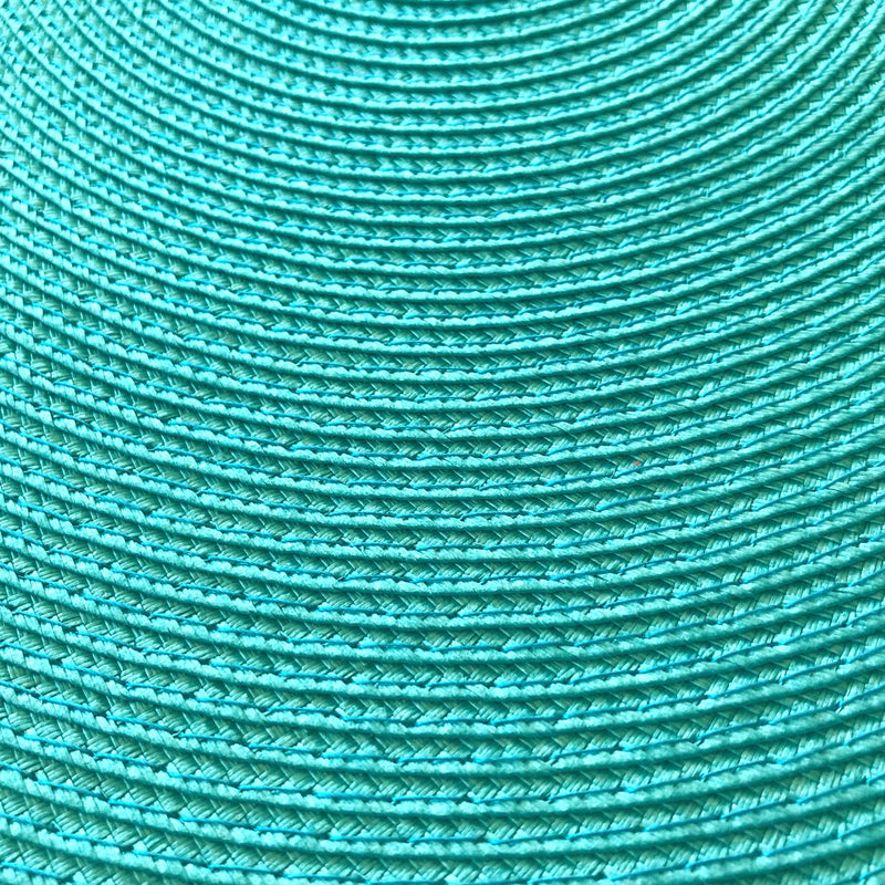 [Australia - AusPower] - CAIT CHAPMAN HOME COLLECTION Round Braided Woven Polypropylene Plastic Placemats (Blue), Set of 4 Teal 
