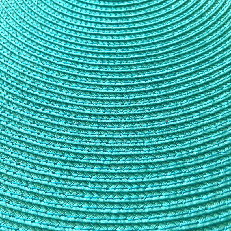 [Australia - AusPower] - CAIT CHAPMAN HOME COLLECTION Round Braided Woven Polypropylene Plastic Placemats (Blue), Set of 4 Teal 