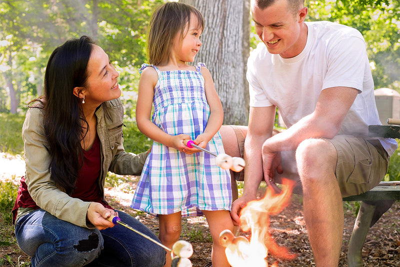 [Australia - AusPower] - CARPATHEN Campfire Roasting Sticks for Marshmallow and Hot Dog - Set of 6 Telescopic Smores Skewers Extra Long Heavy Duty Forks for Fire Pit & Fireplace - Camping Grill Accessories 