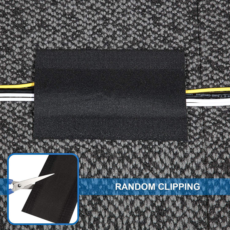 [Australia - AusPower] - Cable Grip Floor Cable Cover Cords Cable Protector Cable Management Only for Commercial Office Carpet (Black, 2 Pieces) Black 