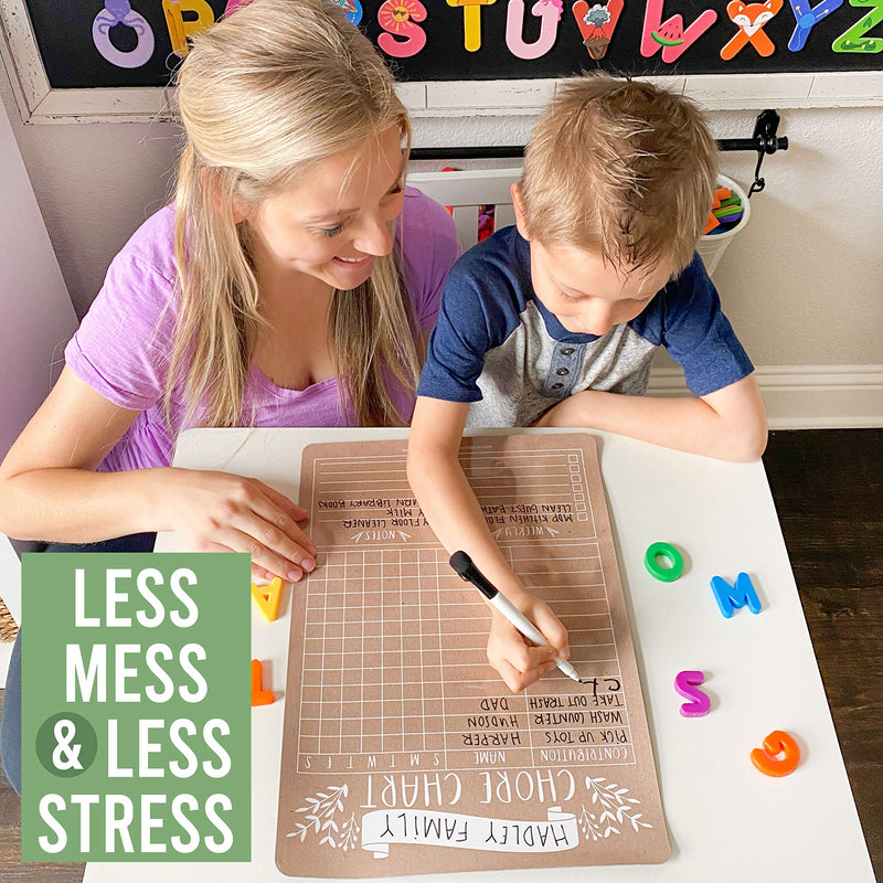 [Australia - AusPower] - Rustic Kraft Family Chore Chart for Adults, Magnetic Chore Chart for Teens, Kids Reward Chart for Toddlers at Home, Kids Chore Reward Chart System for Kids, My Magnetic Responsibility Chart for Kids 