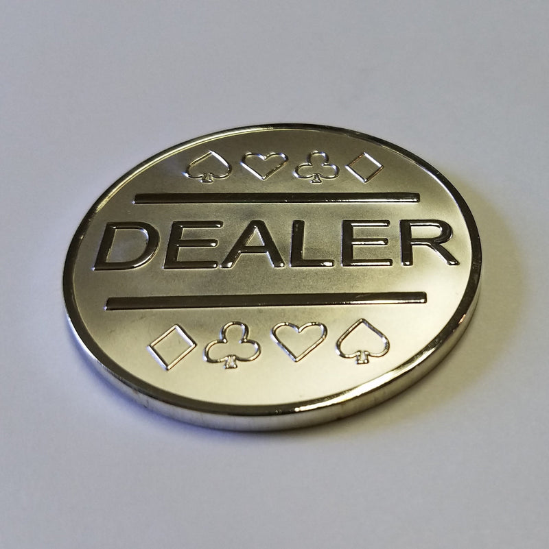 [Australia - AusPower] - Silver Plated Metal Dealer Button for Poker Games Such as Texas Hold'em 