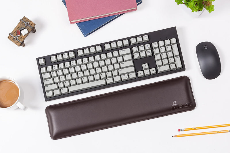 [Australia - AusPower] - Bailey Full Size by Castle - Leather Ergonomic Computer Wrist Rest Pad for Keyboards with Around 104 Keys - Firm Keyboard Wrist Support for Typists, Gaming, and Heavy Office Use (Woodland, Full Size) Woodland 