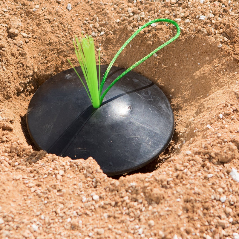 [Australia - AusPower] - Champion Sports Black Rubber Baseball Anchor Plug Base Plug with Easy View Optic Stem and Rope 