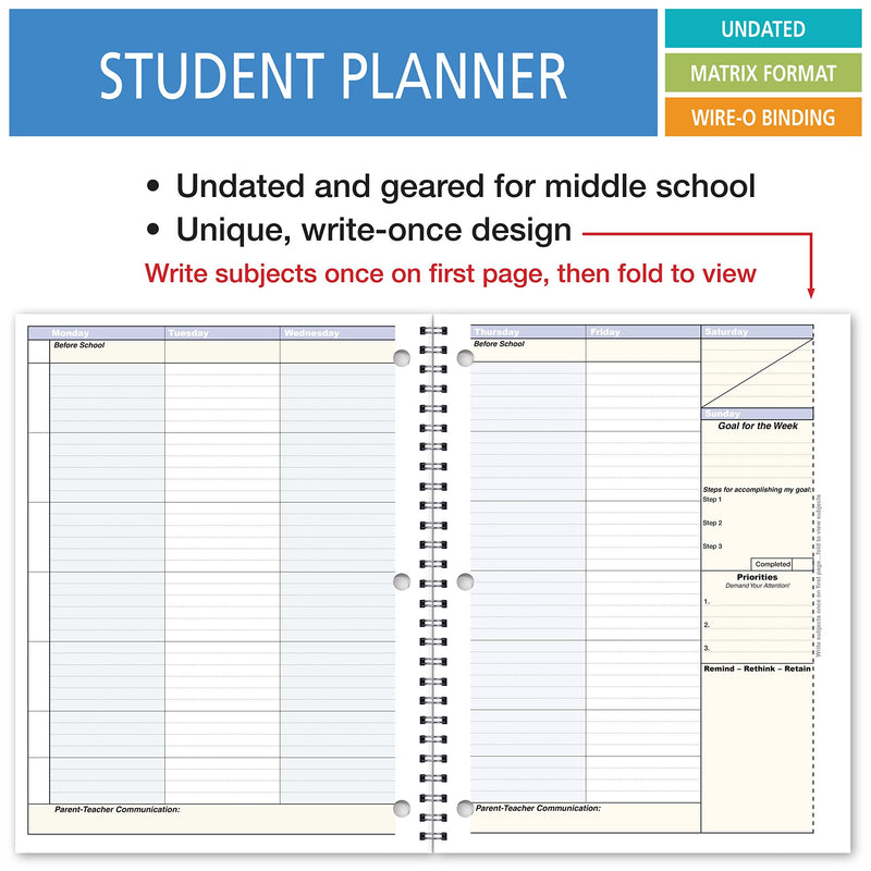 [Australia - AusPower] - Student Academic Organizer 8 1/2 x 11" Weekly View (AOTAP-Undated) 