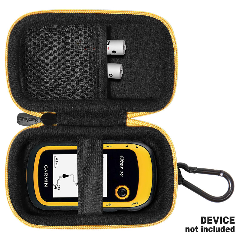 [Australia - AusPower] - Handheld GPS Case Compatible with Garmin eTrex 22x, 32x, 10, 20, 20x, 30, 30x, 35t and Touch 35, 25, All in one Compact case for eTrex and Charger Cord Black with yellow zip 