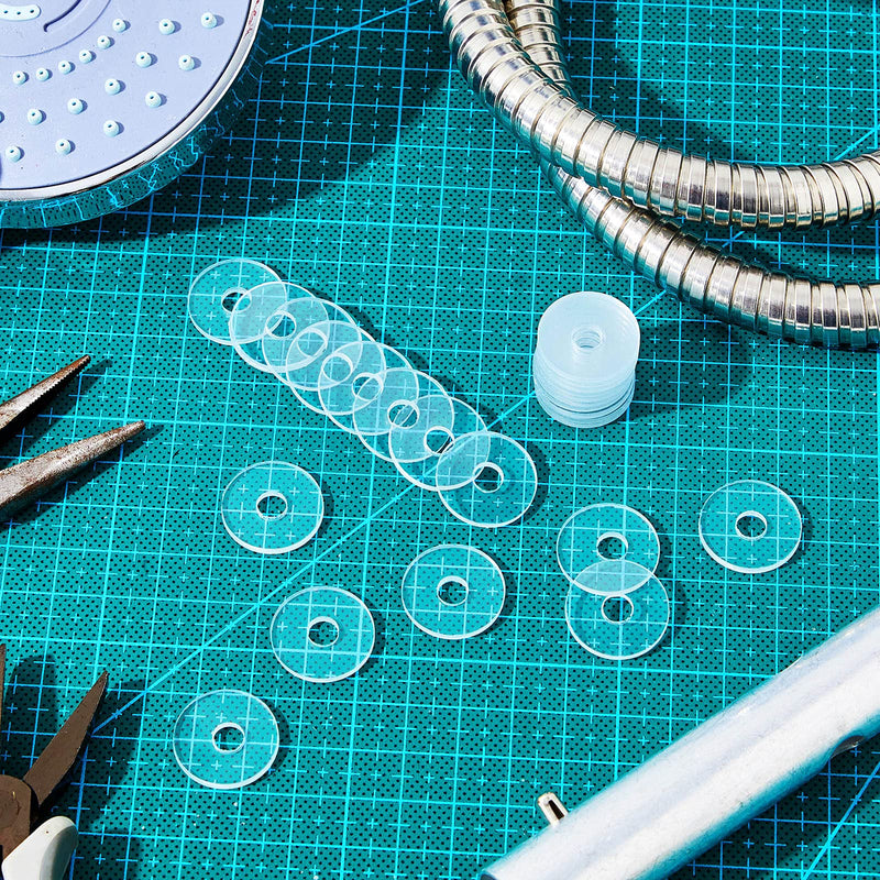 [Australia - AusPower] - 3/4 Inch Clear Vinyl Replacement Washer Flat Washer Gasket 1/16 Inch (2 mm) Thickness Washer Spacer for Glass Shower Door Handles/Towel Bars, 3/4 Inch Standoff Cap Assemblies (20 Pieces) 20 