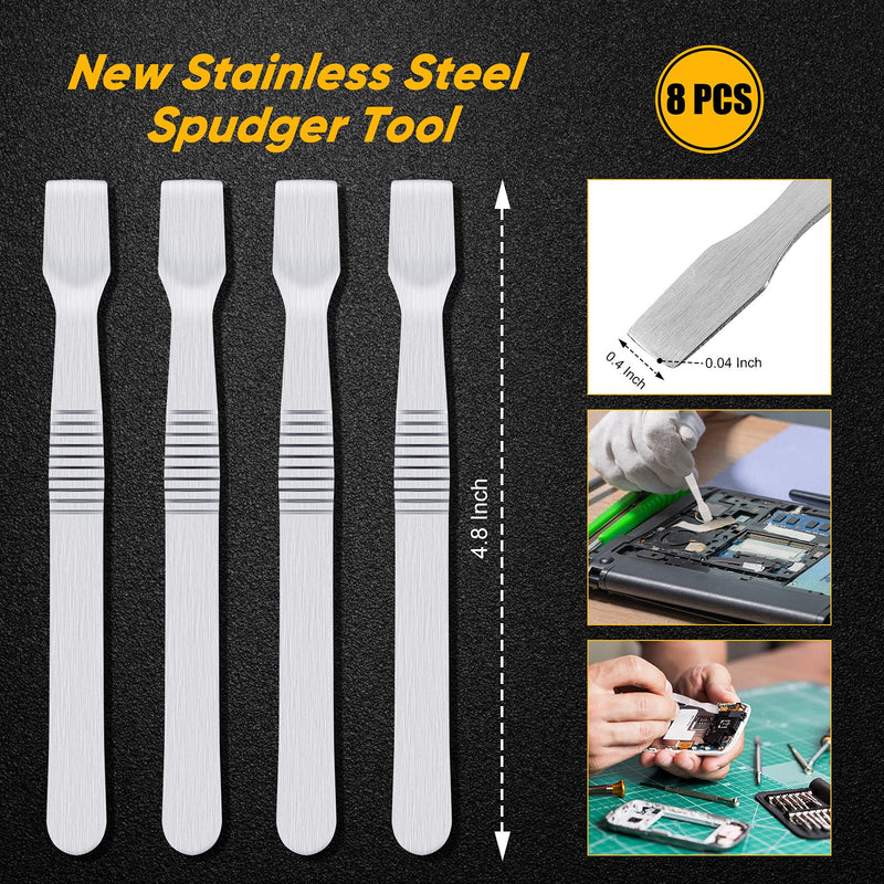 [Australia - AusPower] - 8 Pieces Opening Pry Repair Tools Stainless Steel Mini Crowbar Flat Bar Small Pry Bar Flat Head Metal Pry Tool for Repairing Phone Tablet LCD Screens 