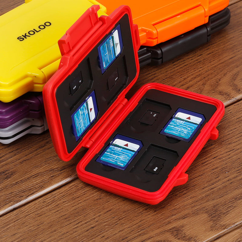 [Australia - AusPower] - SD Card Holder Case Hunter, SKOLOO Weatherproof Micro SD Card Case Small Single Cute, SD Card Storage Container, Red 