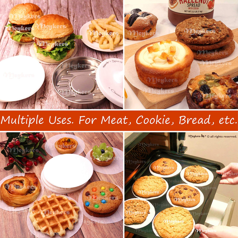 [Australia - AusPower] - Meykers Wax Patty Paper Sheets for 5 Inches Burger Press - 500 Pcs Round hamburger patty paper to Separate Frozen Pressed Patties - Circle Burger Paper for Easy Release from Patty Maker Mold 500 Pack 