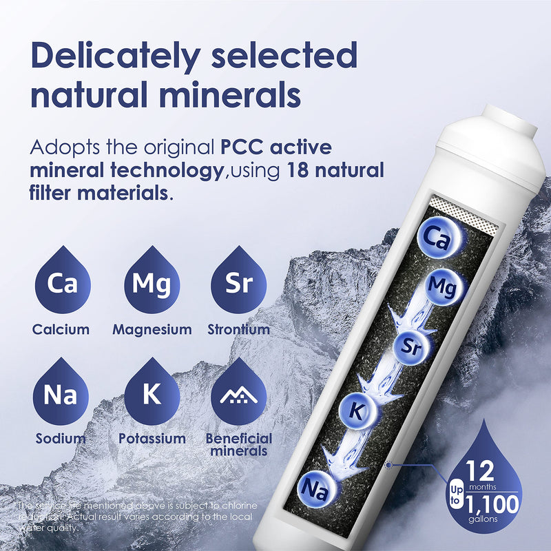 [Australia - AusPower] - Waterdrop Remineralization Inline Water Filter, 1/4” Quick Connect Post Filter for RO Reverse Osmosis Filter System, Restore Essential Minerals 