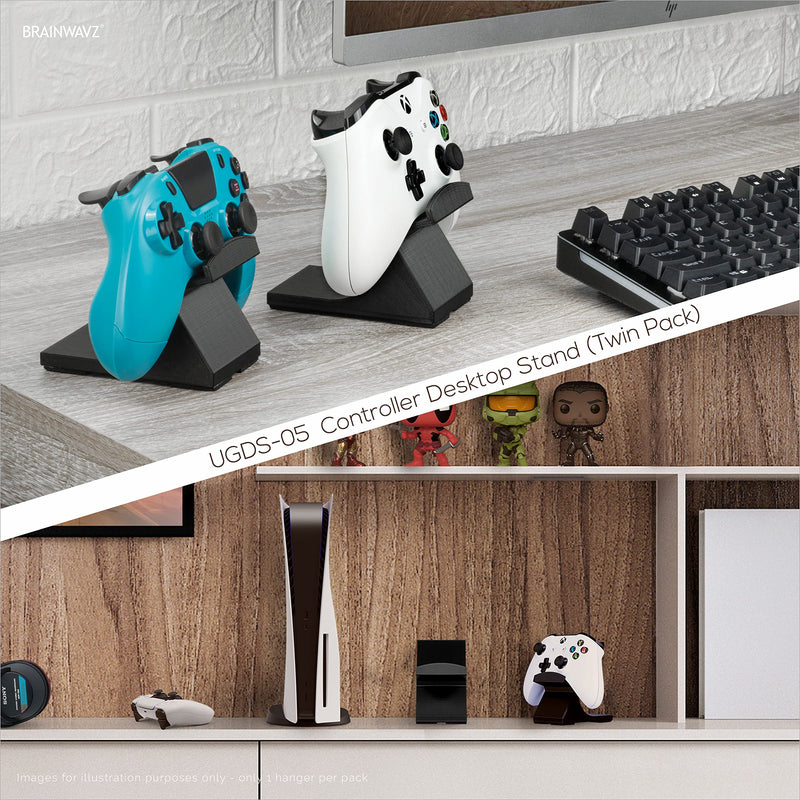 [Australia - AusPower] - Game Controller Desktop Holder Stand (2 Pack) - Universal Design for Xbox ONE, PS5, PS4, PC, Steelseries, Steam & More, Reduce Clutter UGDS-05 by Brainwavz 