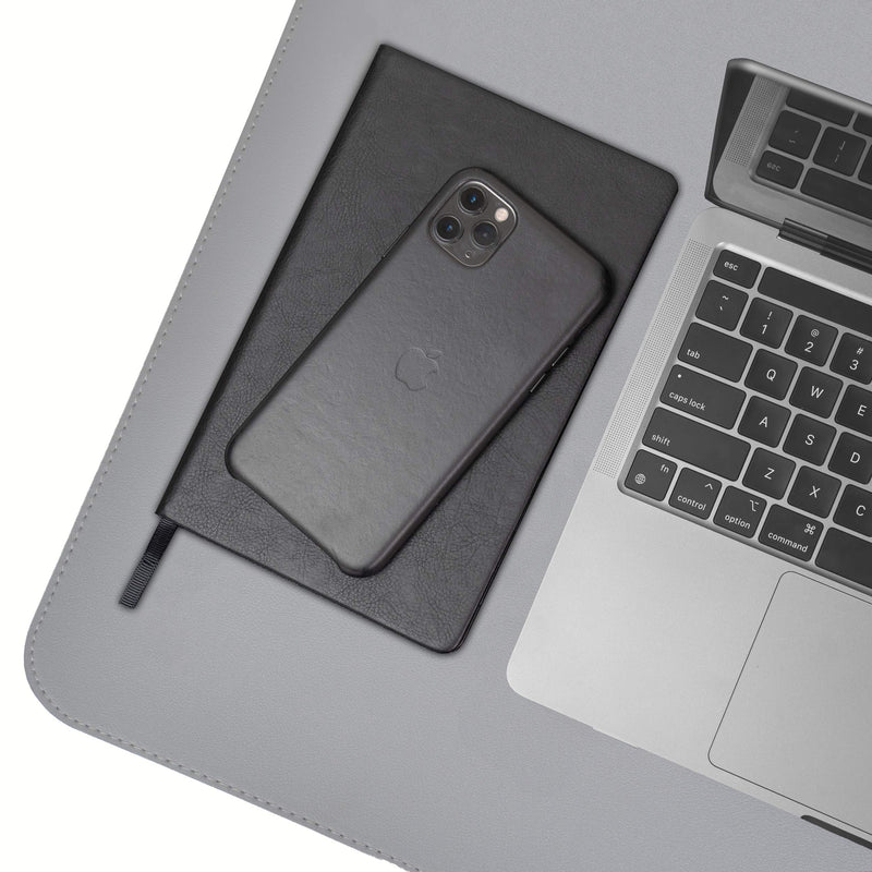 [Australia - AusPower] - Non-Slip Leather Desk Pad 36” x 20”, Vine Creations Desk Mat Large Protector Waterproof Gray - 2021 Upgraded Sewing PU Leather Mouse Pad Writing Surface, Office Decor Desktop Blotter for Top of Desks 36" x 20" 