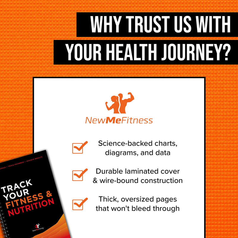 [Australia - AusPower] - NewMe Fitness Journal for Women & Men - Fitness and Nutrition Planner to Track Weight Loss, Muscle Gain, Gym, Bodybuilding Progress - Daily Personal Health Tracker Fitness + Nutrition 