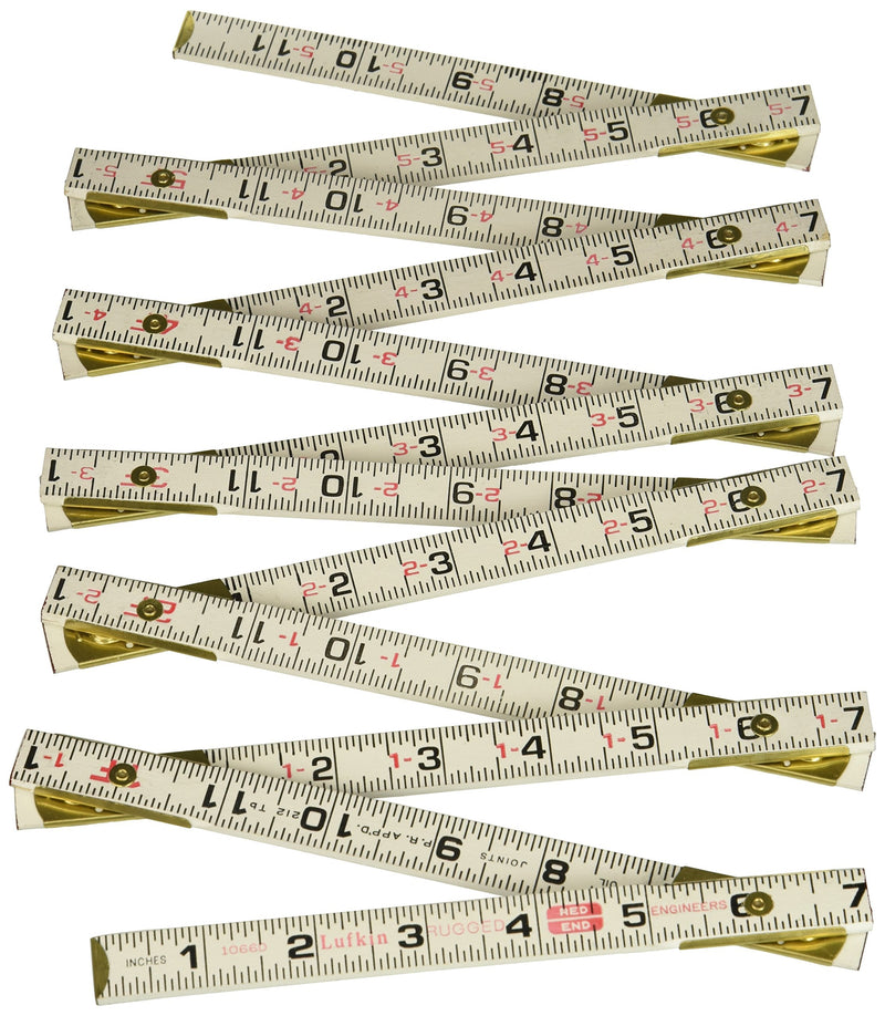 [Australia - AusPower] - Lufkin 1066DLN Wood Rule, 5/8X6', Redend Eng (3 Pack), Black 