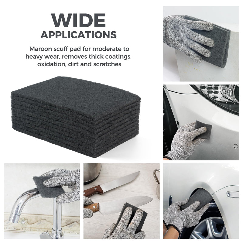 [Australia - AusPower] - S SATC 6" x 9" Gray General Purpose Scuff Pads,10 Pack Automotive Scotch Brite Pads for Scuffing,Scouring,Sanding,Paint Primer Prep Adhesion Scratch Scuff Pads for Woodworking,Automotive Restoration 
