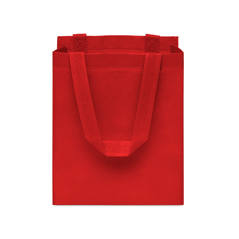 [Australia - AusPower] - Red Gift Bags - 12 Pack Totes with Handles, Reusable Cloth Fabric for Shopping, Gifts, Parties, Christmas, Valentines, Bulk 8x4x10 Inch (Packof 12) 