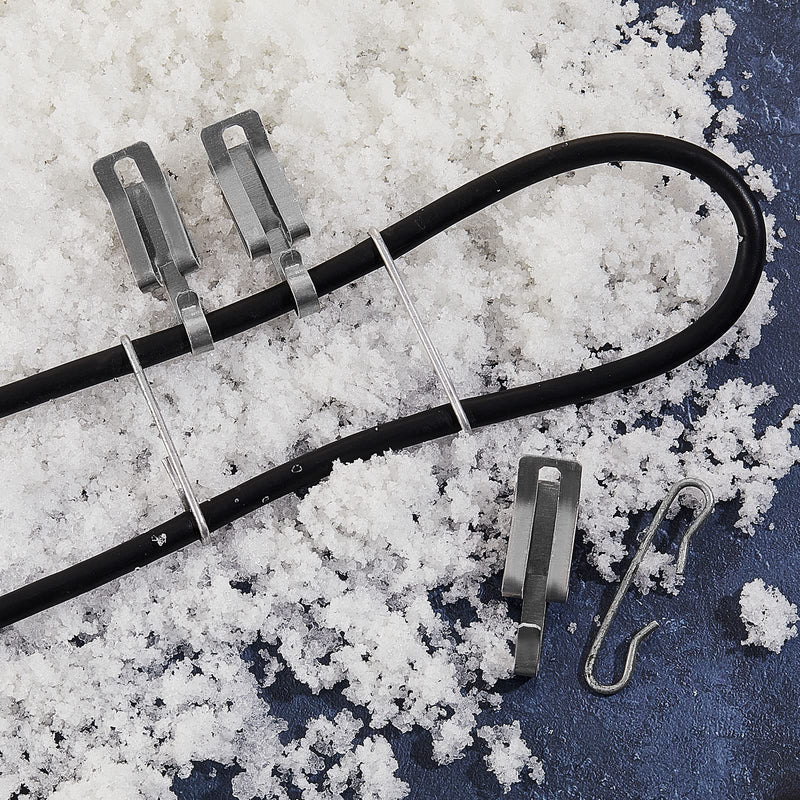 [Australia - AusPower] - Heat Cable Roof Clips De Icing Cable Clips and Spacers Kit Roof Clips and Spacers Set Cable Wire Clips Gutter Clips Outdoor Cable Clips Heater Clips Kit Heat Tape Clips Kit (48 Pieces) 48 
