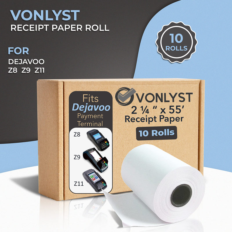 [Australia - AusPower] - Vonlyst Credit Card Machine Paper Roll for Dejavoo Z8 Z9 Z11 (10 rolls) 10 rolls 
