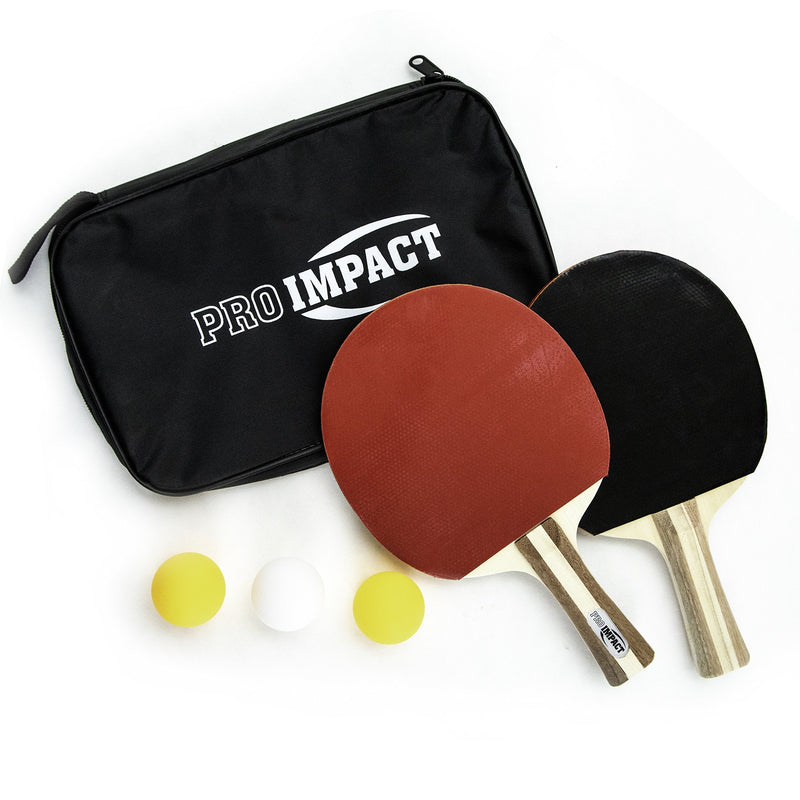 [Australia - AusPower] - Pro Impact Portable Ping Pong Set - 2 Paddles/Rackets, 3 Quality Balls, Top Storage Cover and Ping-Pong Net for Any Table (Pick Between 2 Variations) 