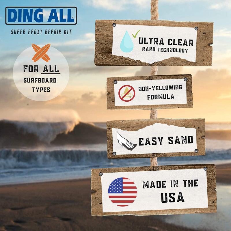 [Australia - AusPower] - Ding All 3 Oz (84ml) Super Epoxy Repair Kit for Small to Medium Size Epoxy and Polyester Surfboards Repairs 