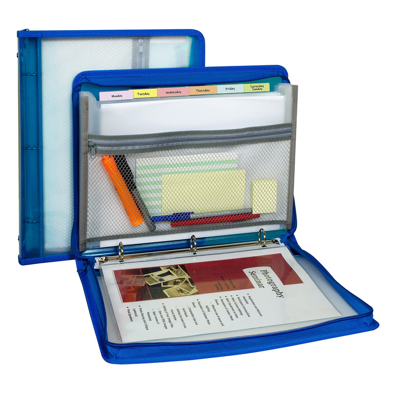 [Australia - AusPower] - C-Line Expanding File Zippered Binder, Blue, 2" x 11" x 13 1/2" 