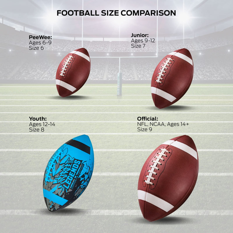 [Australia - AusPower] - Street Legends Youth Football for Kids Graffiti Printed Composite Leather Size 8 Football Includes Pump Made for Training Practicing Recreational Play Brown Junior 