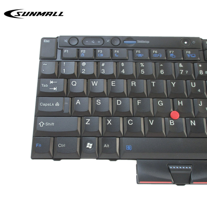 [Australia - AusPower] - SUNMALL New Laptop Keyboard with Pointer Compatible with Lenovo ThinkPad T400S T410 T410S T410I T410SI T420 T420I T420S T510 T510I T520 W510 W520 X220 X220I X220S X220T US Layout Black 
