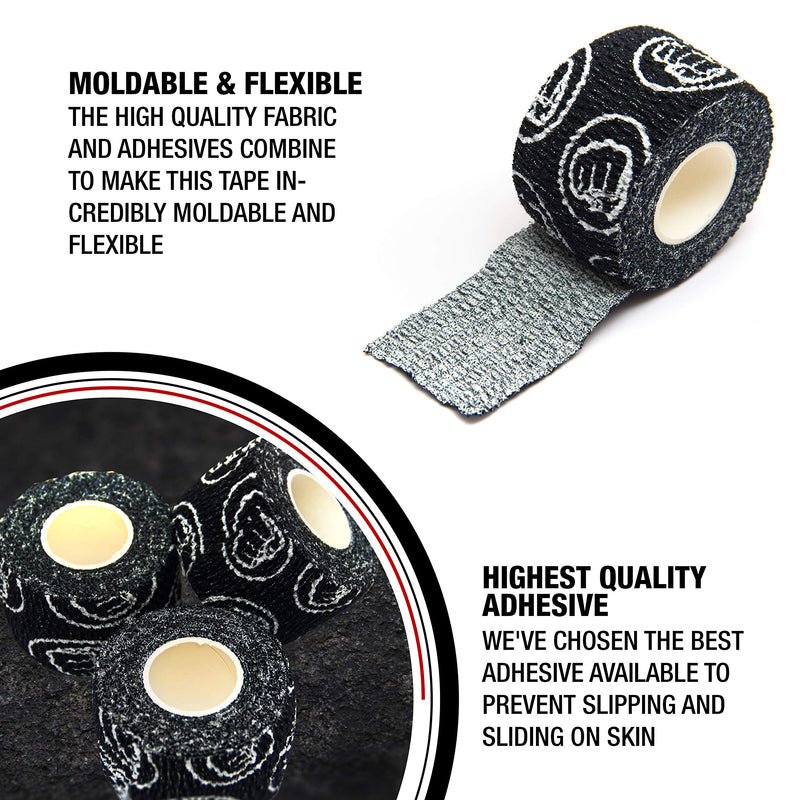 [Australia - AusPower] - WOD Nation Weightlifting Hook Grip Tape - 3 Pack 23 Feet Long Sticky, Comfortable & Stretchy Athletic Tape for Weight Lifting forCrossfit and Cross Training - Thumb, Hand & Finger Protection Black 1.5 inch x 23 Feet 