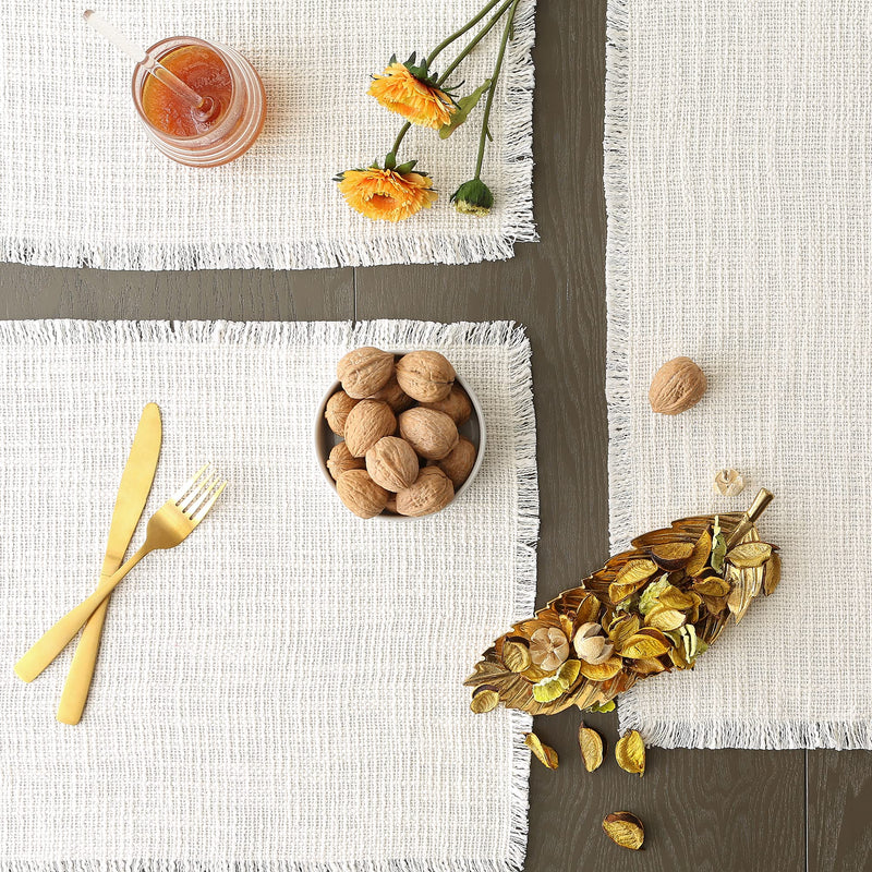 [Australia - AusPower] - DII Linen Tabletop Collection Machine Washable, Placemat Set, 14.5x20.5, Cream, 4 Piece Placemat Set, 14.5x20.5" 