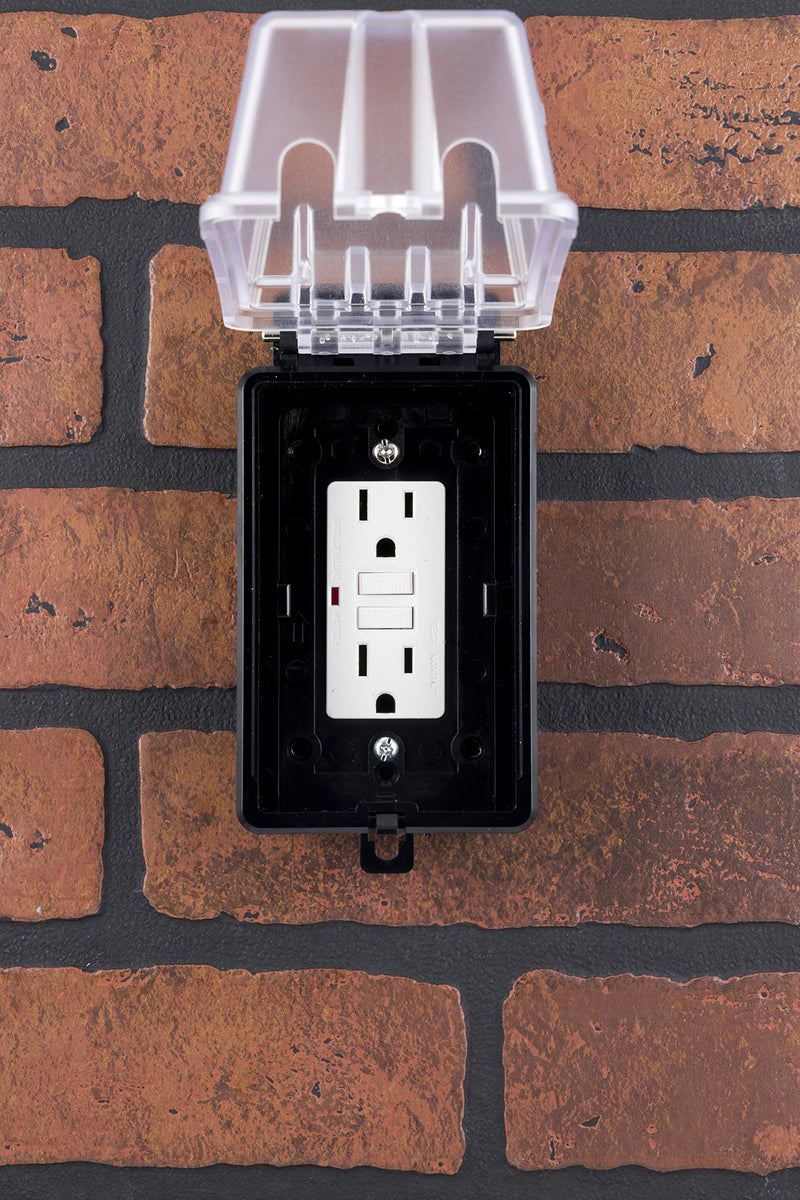 [Australia - AusPower] - UltraPro, Black, Outdoor Electrical Outlet Cover, Single Gang, Weatherproof Enclosure, Rated for Wet Locations, 49204 
