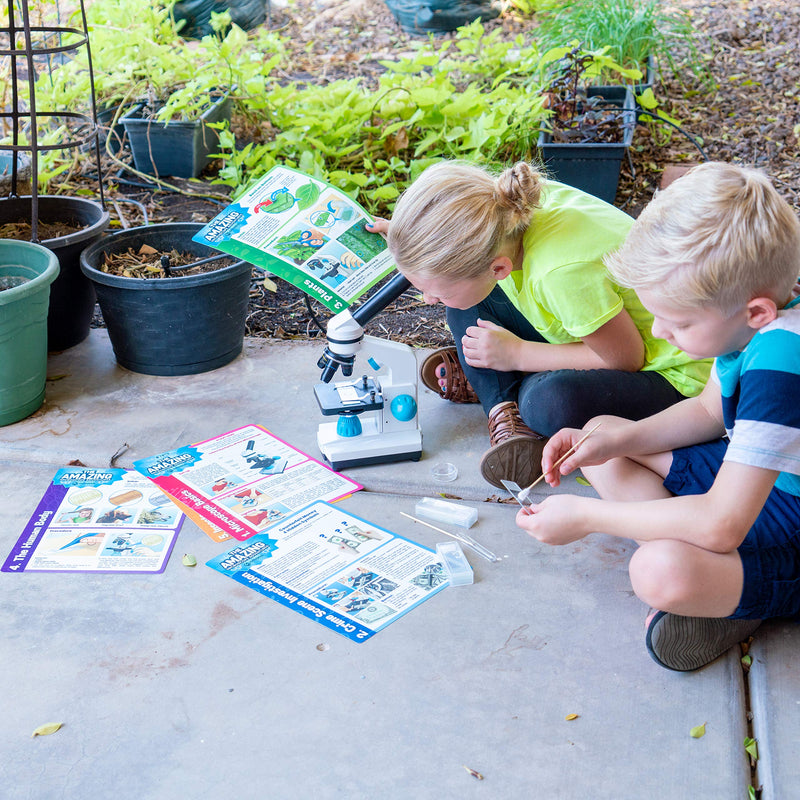 [Australia - AusPower] - Omano Microscope Experiments and Science Activities for Kids “The Amazing Microscope Adventures” (5-Card Pack) Book Alternative, Home, Classroom DIY Scientific Learning 