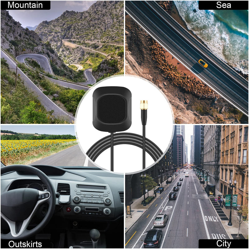 [Australia - AusPower] - MakerFocus GPS Antenna Vehicle Waterproof Active GPS Logistics Tracking and Positioning Navigation System Module with SMA Male Connector 3 Meter for Car Black2 