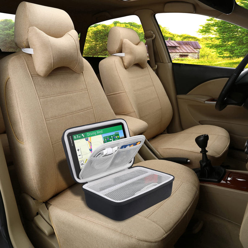 [Australia - AusPower] - BOVKE Hard GPS Case Compatible with 6-7 Inch Garmin DriveSmart 65/61 LMT-S, Nuvi 2797LMT Drive 61/60 Nuvi 2757LM GPS Navigator System, Extra Room for Car Chargers, Friction Mounts, USB Cables, Black Black + Inside Gray 