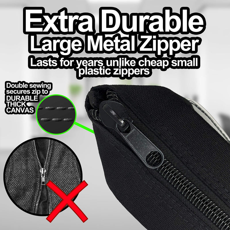 [Australia - AusPower] - Interoffice Mailer Canvas Transit Sack Zipper Bag - Extra Strong Zipper (18" x 14", Black) 18" x 14" 