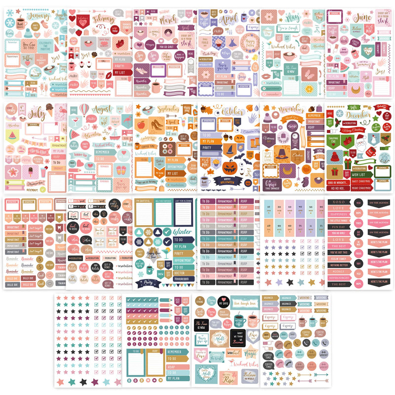 [Australia - AusPower] - Aesthetic Monthly Planner Stickers - 1100+ Beautiful Design Accessories Enhance and Simplify Your Planner, Journal and Calendar 