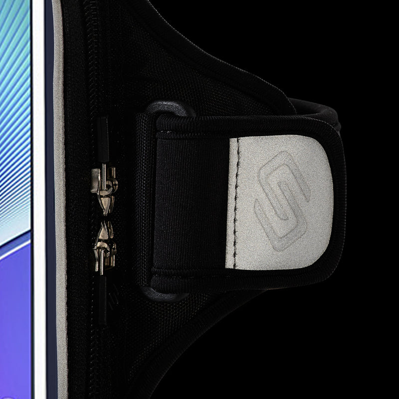 [Australia - AusPower] - Sporteer Entropy E8 Running Armband - iPhone 13 Pro Max, 12 Pro Max, 11 Pro Max, Xs Max, iPhone 11, XR, 8 Plus, 7 Plus, Galaxy S21+, S20+, Note 10, 9, S9 Plus, Pixel 4 XL, LG, Moto - FITS Cases Black S/M Reflective Black Straps 