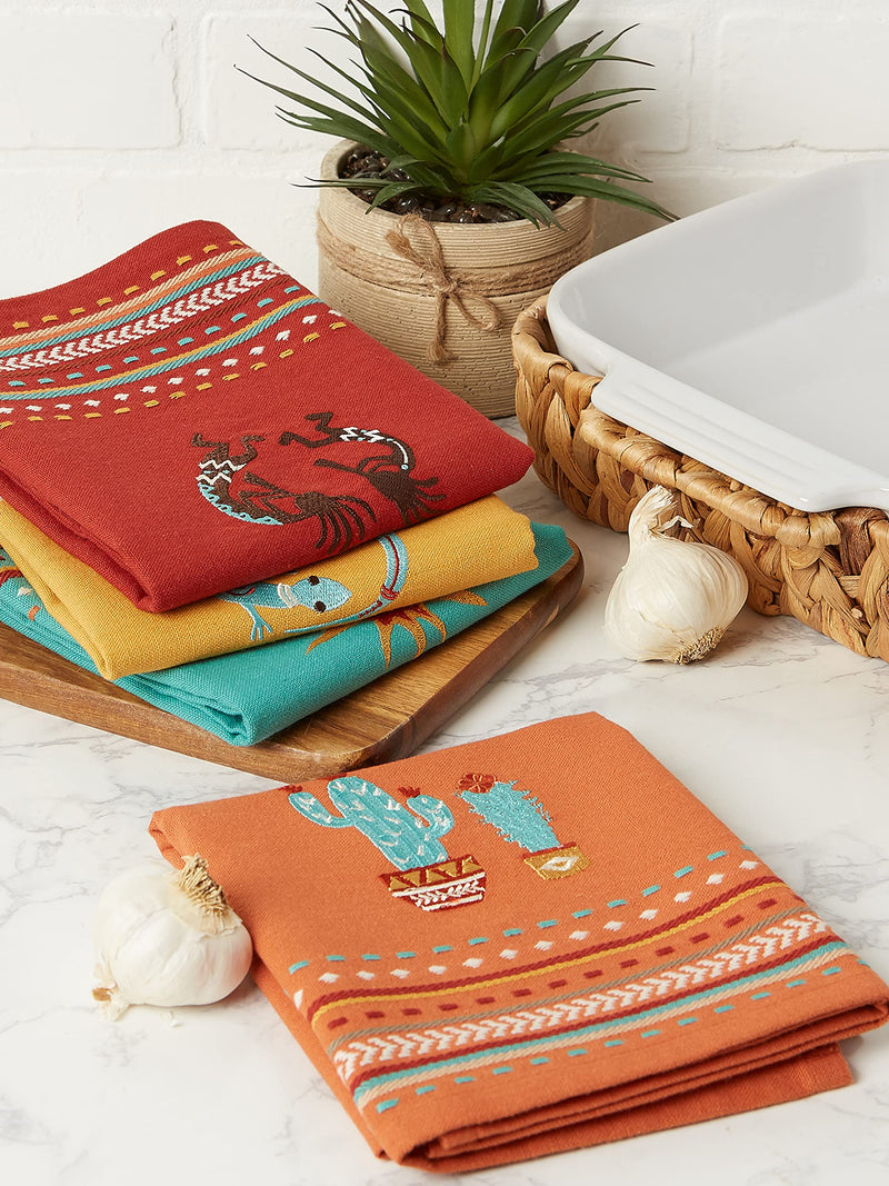 [Australia - AusPower] - DII Tabletop Collection, Southwest Hacienda Stripe, Dishtowel Set, 18x28, Assorted, 4 Piece 