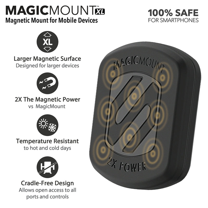 [Australia - AusPower] - Scosche MAGTHD2 MagicMount XL Magnetic Suction Cup Phone Mount for Car, Black 