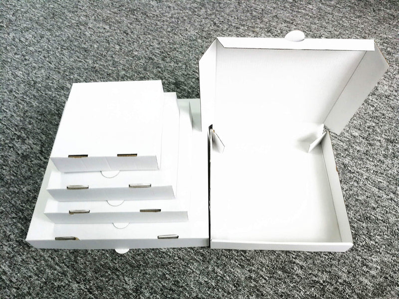 [Australia - AusPower] - 6" Premium White Mini Corrugated Pizza Boxes Take Out Containers (10 Pack) (6" Length x 6" Width x 1.5" Depth) 