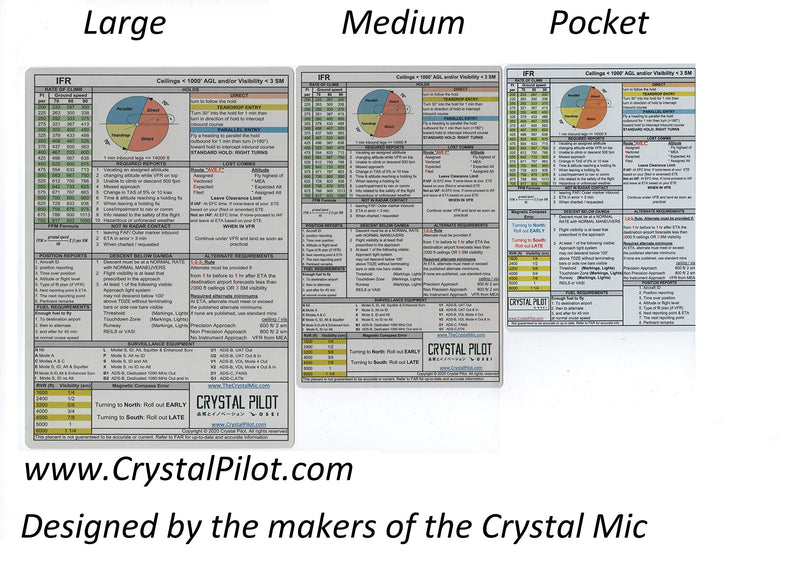 [Australia - AusPower] - Crystal Pilot VFR and IFR Placard (Pocket Size (4.13 x 5.83 inches)) 