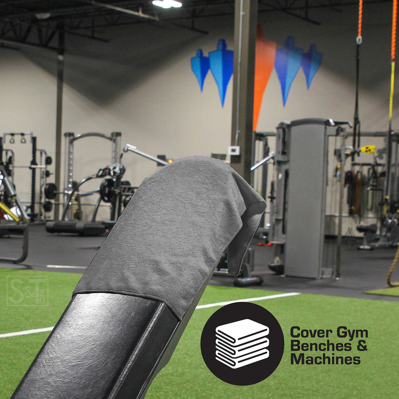 [Australia - AusPower] - S&T INC. Microfiber Fitness Exercise Gym Towels, 360 GSM, 6 Pack, 16-Inch x 27-Inch Grey 