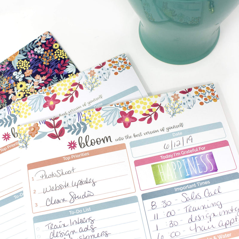 [Australia - AusPower] - bloom daily planners Daily Planning System Tear Off to Do Pad - Undated Planning Sheets - 8.5" x 11" - Floral Dots Daily Planning System - Floral Dots 